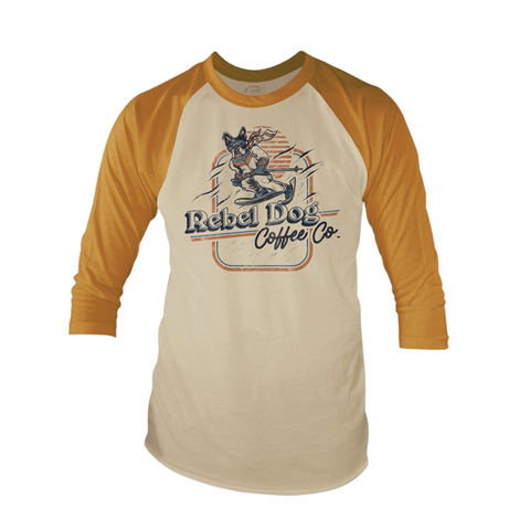 Retro Ski Dog Baseball Tee