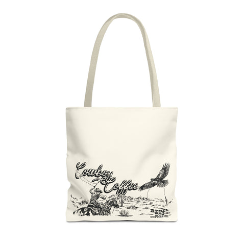 Cowboy Coffee B&W Tote Bag