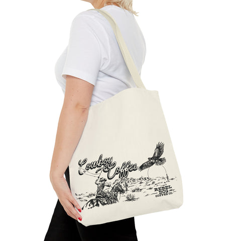 Cowboy Coffee B&W Tote Bag
