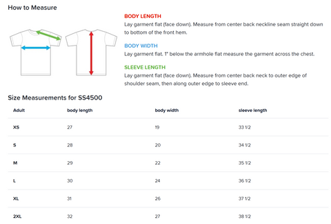 Sizing/Measurements